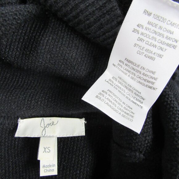 JOIE Melantha Wool Cashmere Blend Black Cowl Neck Oversized Sweater Women's XS - Picture 4 of 4